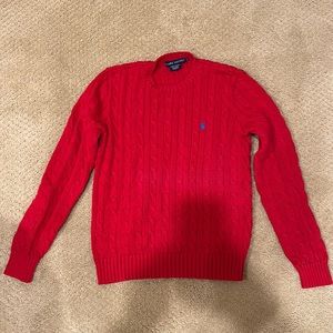 Ralph Lauren women’s red Cable knit sweater - L